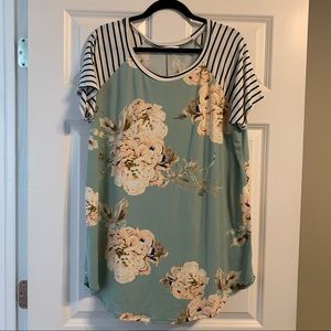 Stripes and floral tee